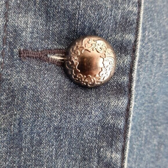 PENNINGTONS Jean Jacket Medium Blue Button Down Sz 2X - Picture 5 of 11